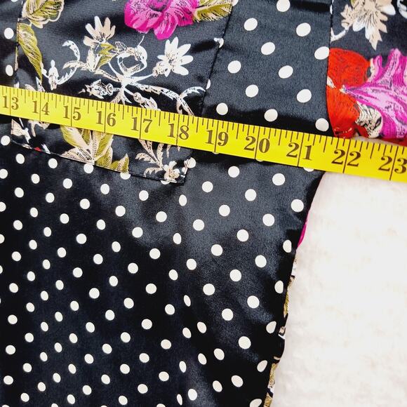 Blouse Size L Floral Dot Mix Maximalist Art Chic Y2K Whimsycore Vacation Office - Picture 10 of 12